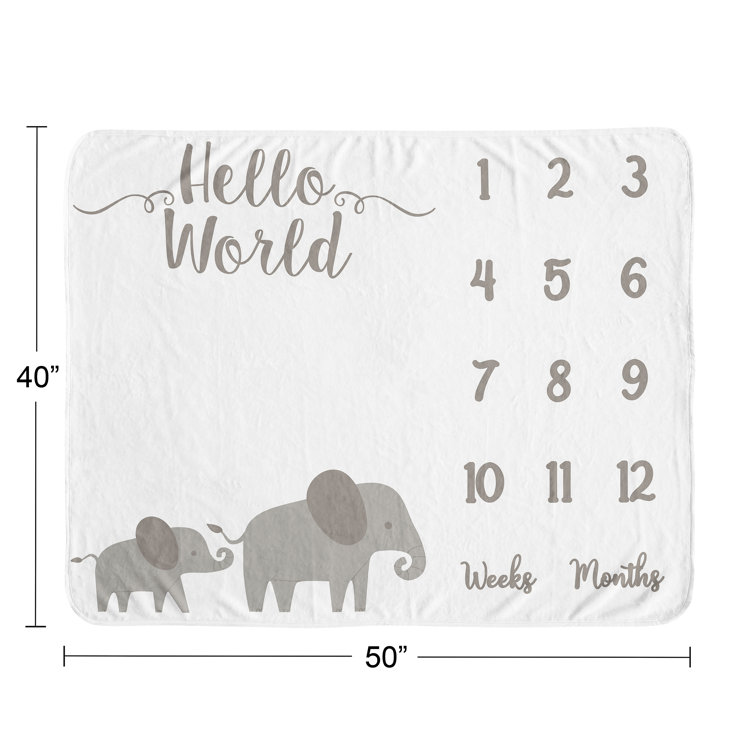 Baby month blanket elephant hot sale